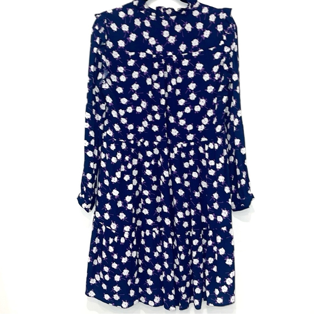 J. Crew Tie Neck Tiered Dress Floral Scattered Peony Print Small NWOT - Picture 7 of 15
